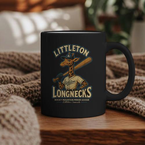 Littleton Longnecks Retro Minor League Baseball Graphic Print Coffee Mug - Sportilla