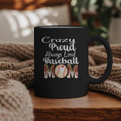 Loud And Proud Baseball Mom Messy Bun 2024 Graphic Print Coffee Mug - Sportilla