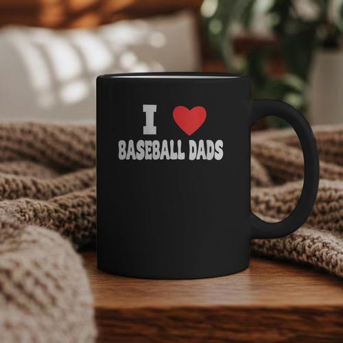 I Love Baseball Dads Awesome Little League Tees Spring Ball Graphic Print Coffee Mug - Sportilla