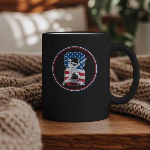 Number 8 Years Baseball 8TH Birthday Graphic Print Coffee Mug - Sportilla