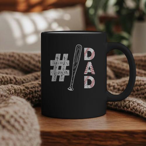 Number One Baseball Dad Fathers Day Baseball Player Dad Graphic Print Coffee Mug - Sportilla