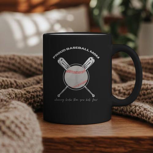 PROUD BASEBALL MOM Graphic Print Coffee Mug - Sportilla