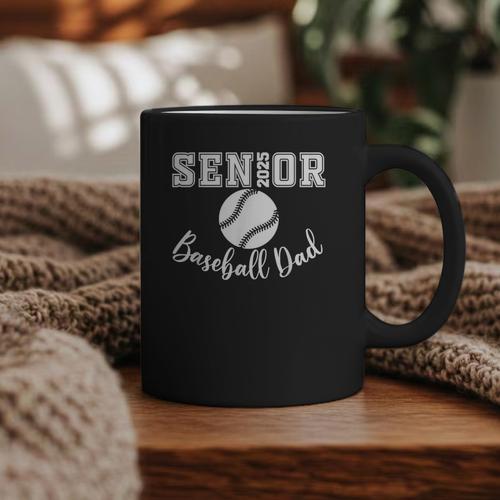 Senior 2025 Baseball Dad Baseball Class Of 2025 Graduation Graphic Print Coffee Mug - Sportilla