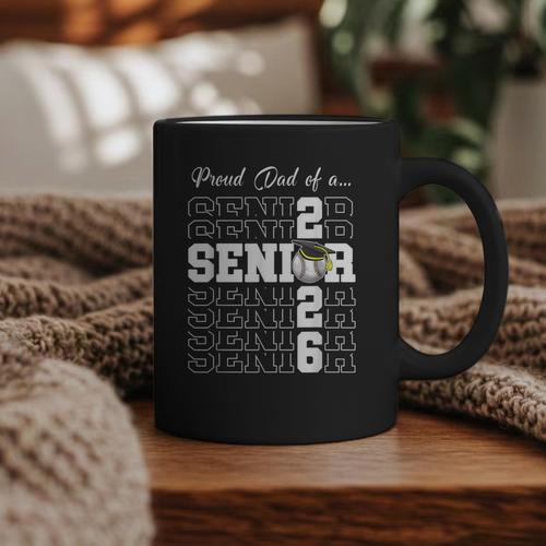 Senior 2026 Baseball Dad Class Of 2026 Proud Dad Graphic Print Coffee Mug - Sportilla
