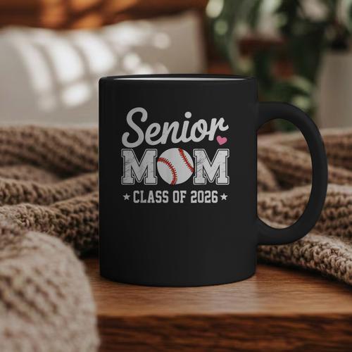 Senior Mom Class Of 2026 Baseball Retro Mom Graduation 2026 Graphic Print Coffee Mug - Sportilla