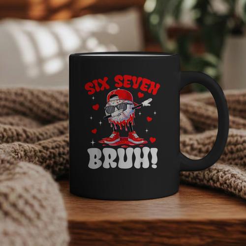 Six Seven 67 Bruh 6 7 Meme Valentine Baseball Drip Boys Kids Graphic Print Coffee Mug - Sportilla
