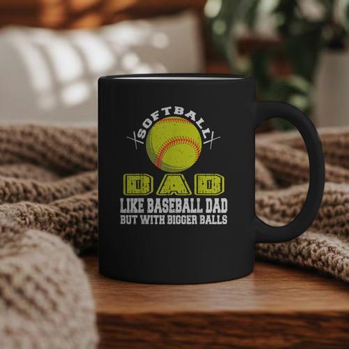 Softball Dad Like A Baseball Dad Softball Father's Day Graphic Print Coffee Mug - Sportilla