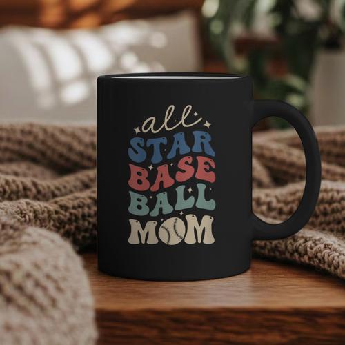 All Star Baseball Mom Graphic Print Coffee Mug - Sportilla