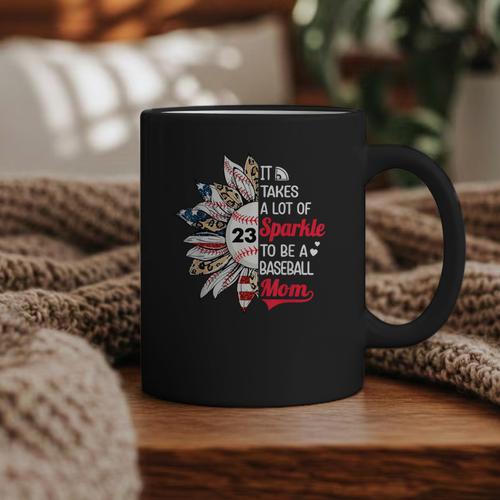 It Takes A Lot Of Sparkle To Be A Baseball Mom Graphic Print Coffee Mug - Sportilla
