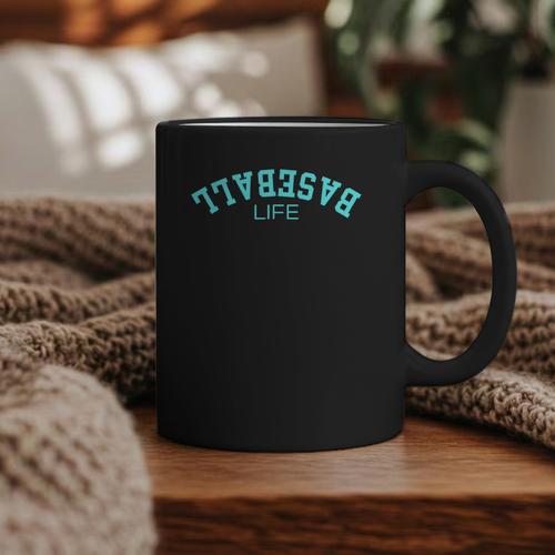 Upside Down Baseball Life Game Day Boys Girls Youth Graphic Print Coffee Mug - Sportilla