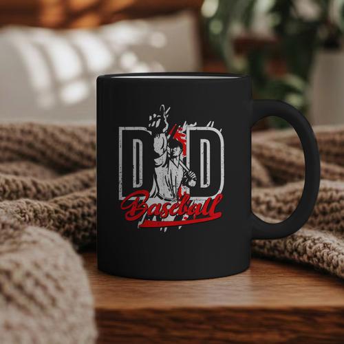 Vintage Baseball Dad Daddy Father's Day Clothing Graphic Print Coffee Mug - Sportilla