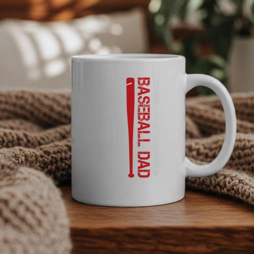 Baseball Dad Baseball American US Flag Baseball Sport Team Premium Graphic Print Coffee Mug - Sportilla