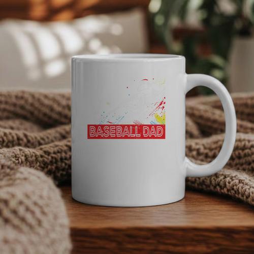 Baseball Dad Baseball Pop Art Baseball Sport Team Premium Graphic Print Coffee Mug - Sportilla