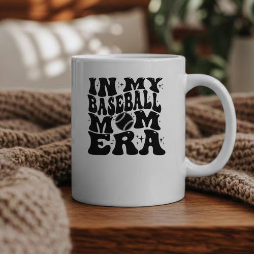 In My Baseball Mom Era Baseball Graphic Print Coffee Mug - Sportilla