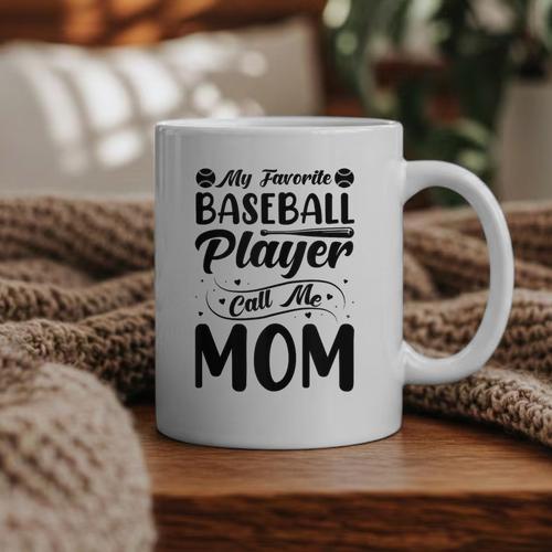 Baseball Mom Women Girls Daughter Mother Baseball Player Graphic Print Coffee Mug - Sportilla