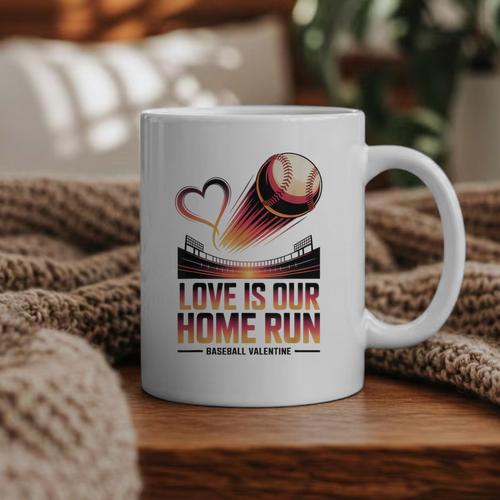 Baseball Valentine Forever On Deck For You Graphic Print Coffee Mug - Sportilla