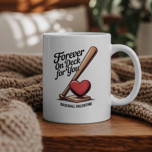 Baseball Valentine Forever On Deck For You Tee Graphic Print Coffee Mug - Sportilla