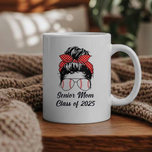 Class Of 2025 Baseball Mom Senior Graduation Graduate Women Graphic Print Coffee Mug - Sportilla
