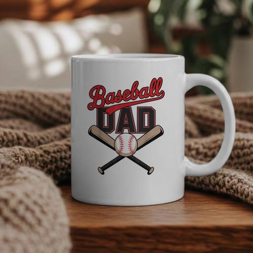 Father's Day Baseball Dad Daddy Vintage Game Day Boys Kids Graphic Print Coffee Mug - Sportilla