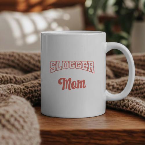 My Favorite Little Slugger Calls Me Mom Proud Baseball Mom Graphic Print Coffee Mug - Sportilla