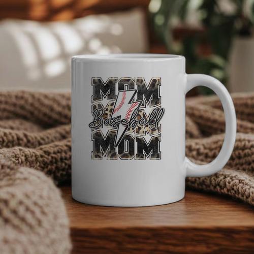 Retro Baseball Mom Mama Baseball Life Mother's Day Baseball Graphic Print Coffee Mug - Sportilla
