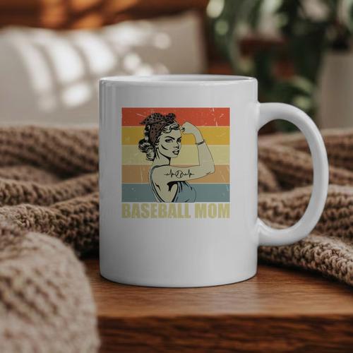 Retro Baseball Mom Sport Lover Vintage Graphic Print Coffee Mug - Sportilla