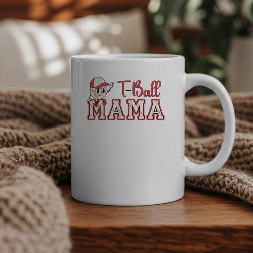 Retro Tball Mama Art Baseball Mom Softball Graphic Print Coffee Mug - Sportilla