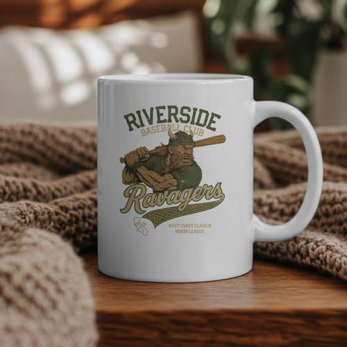 Riverside Ravagers Retro Minor League Baseball Graphic Print Coffee Mug - Sportilla