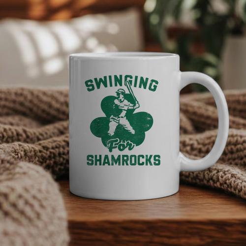 Shamrock Baseball Dad St Patricks Irish Ireland St Paddys Graphic Print Coffee Mug - Sportilla
