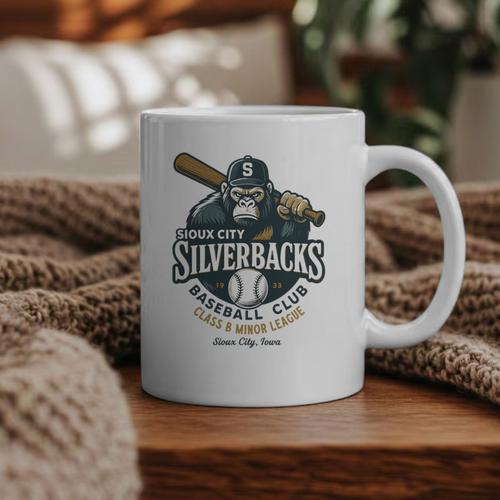 Sioux City Silverbacks Retro Minor League Baseball Graphic Print Coffee Mug - Sportilla