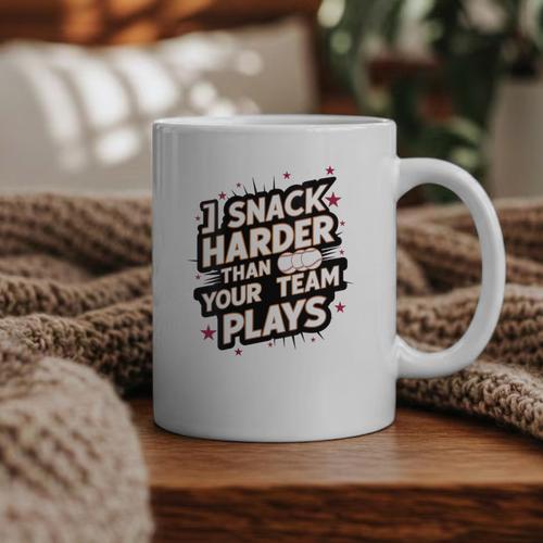 I Snack Harder Than Your Team Plays Baseball Mom Graphic Print Coffee Mug - Sportilla