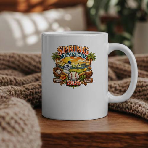 Spring Training 2026 Baseball Vintage Sunset Premium Tri-Blend Graphic Print Coffee Mug - Sportilla