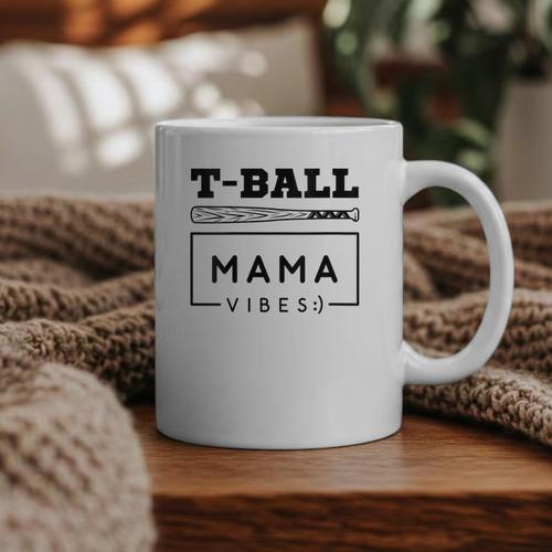 T-Ball Baseball Mom Teeball Mom Mother's Day 2024 Graphic Print Coffee Mug - Sportilla