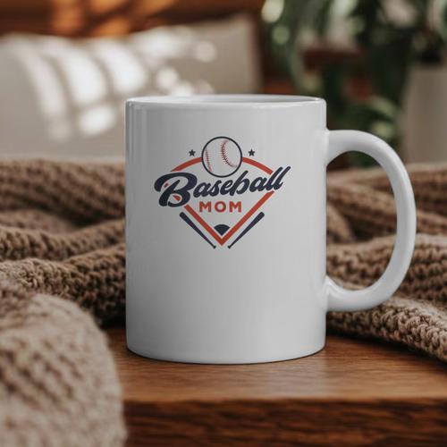Vintage Baseball Mom Ballpark Momma Baseball Lover Graphic Print Coffee Mug - Sportilla