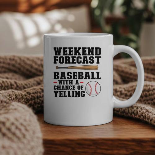 Weekend Forecast Baseball Baseball Mom Graphic Print Coffee Mug - Sportilla