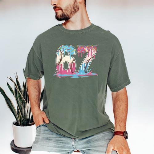 67 Baseball Ice Cream Drip Meme Six Seven Gen Alpha Men's Comfort Colors T-Shirt - Sportilla