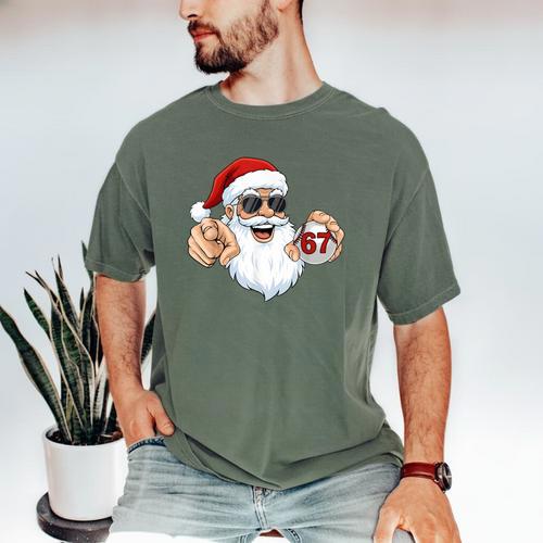 67 Baseball Santa Six Seven Meme Christmas Men Women Kids Men's Comfort Colors T-Shirt - Sportilla