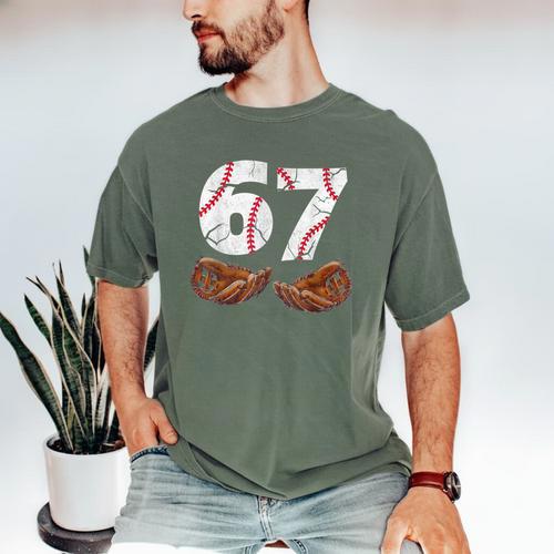 67 Trend Baseball Six Seven Number For Boys Men Men's Comfort Colors T-Shirt - Sportilla