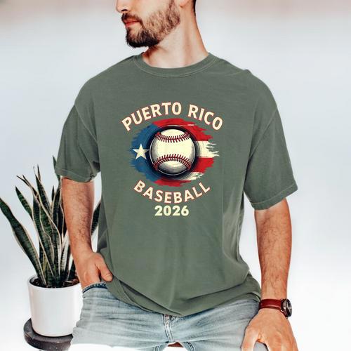 Baseball 2026 Puerto Rico Island Pride Sports Theme Men's Comfort Colors T-Shirt - Sportilla