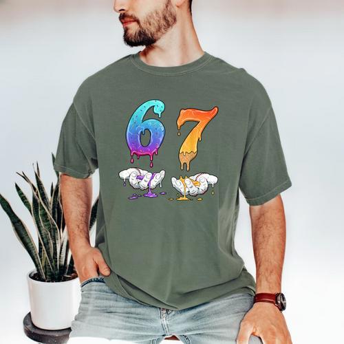 Baseball 67 Ice Cream Drip Six Seven Boys Meme Men's Comfort Colors T-Shirt - Sportilla