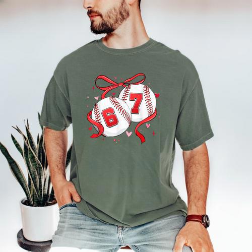 Baseball 67 Six Seven Gen Alpha Meme Valentine's Day Men's Comfort Colors T-Shirt - Sportilla