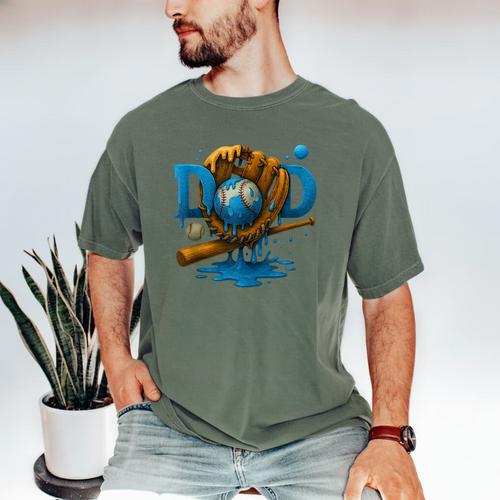 Baseball Dad Illustration In Vintage Cream Colors Men's Comfort Colors T-Shirt - Sportilla