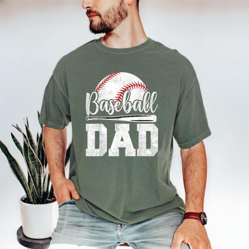 Baseball Dad Baseball Player Game Day Father's Day Men's Comfort Colors T-Shirt - Sportilla