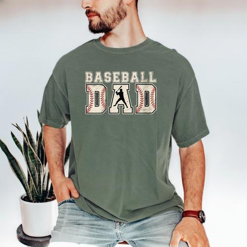 Baseball Dad Vintage For Sports Fan Or Proud Father Men's Comfort Colors T-Shirt - Sportilla