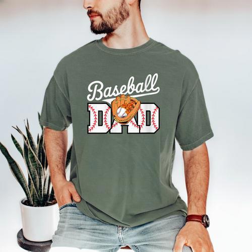 Baseball Dad Vintage Sports Fathers Day Baseball Fan Men's Comfort Colors T-Shirt - Sportilla