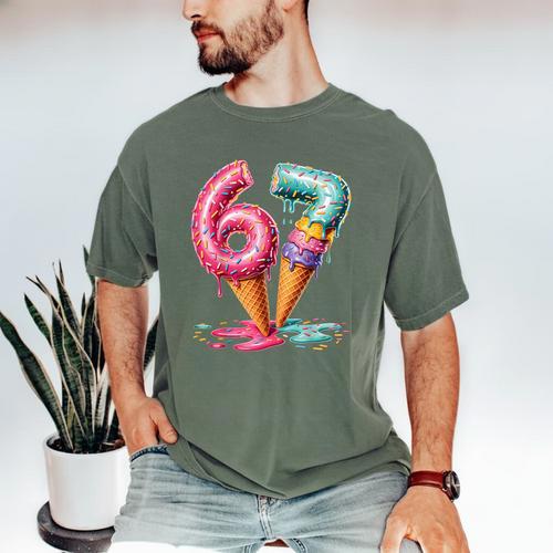 Baseball Drip Ice Cream 67 Men's Comfort Colors T-Shirt - Sportilla