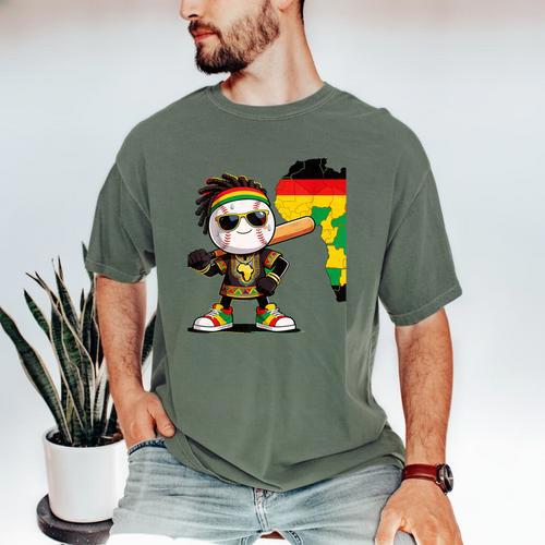 Baseball Drip Ice Cream Boys Youth Kids History Month Men's Comfort Colors T-Shirt - Sportilla