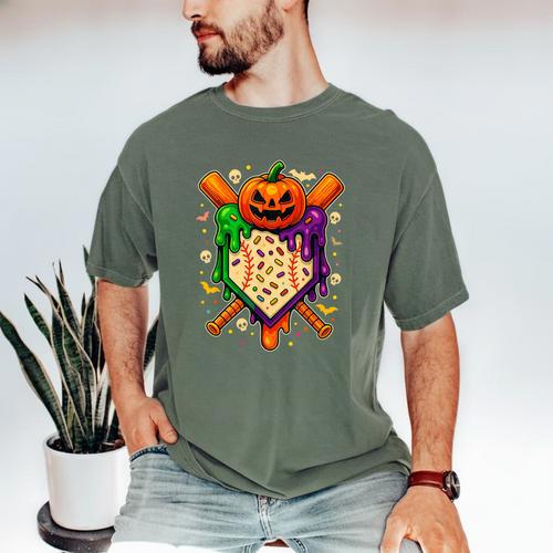 Baseball Drip Ice Cream Drip Halloween Baseball Lovers Men's Comfort Colors T-Shirt - Sportilla