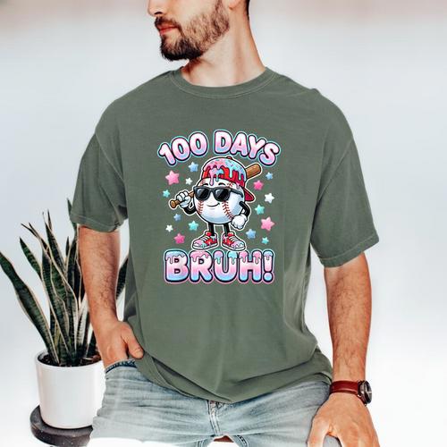 Baseball Ice Cram Drip 100 Days Of School 100th Boys Youth Men's Comfort Colors T-Shirt - Sportilla