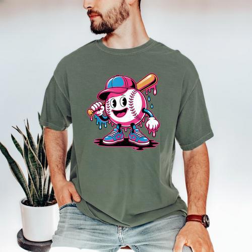 Baseball Ice Cream Shirt Cool Baseball Drip For Boys Men's Comfort Colors T-Shirt - Sportilla
